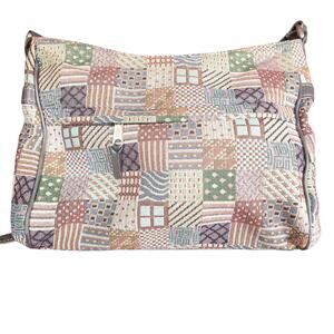 SAS Vintage Patchwork Canvas Shoulder Bag Medium